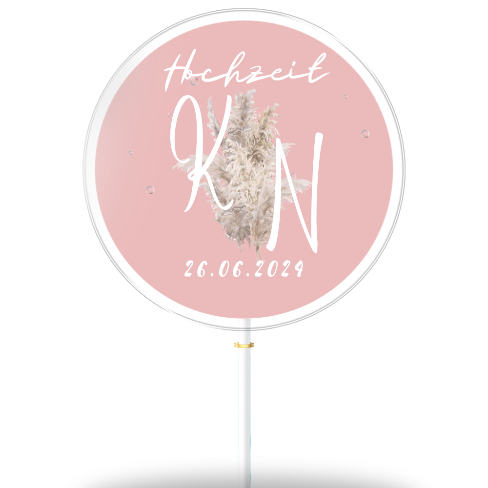 Blumen und Initialen mit Hintergrund
