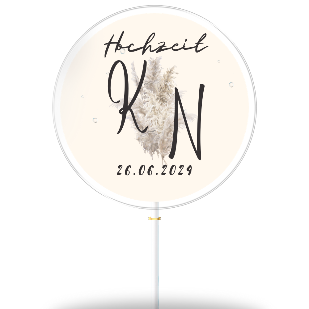 Blumen und Initialen mit Hintergrund