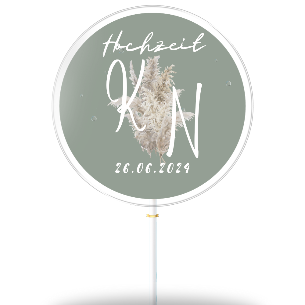 Blumen und Initialen mit Hintergrund