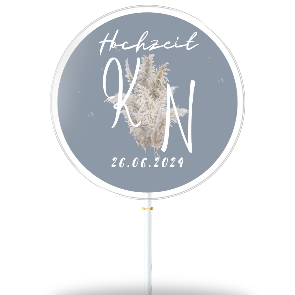 Blumen und Initialen mit Hintergrund
